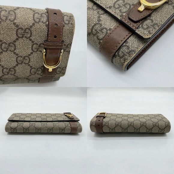 Authentic Gucci GG Supreme PVC Leather Beige Long Wallet W/Dustbag - Picture 13 of 14